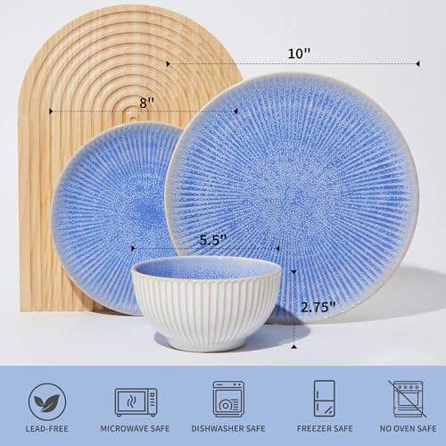 Ceramic Dinnerware Sets for 4 (Blue / Set (12pcs))
