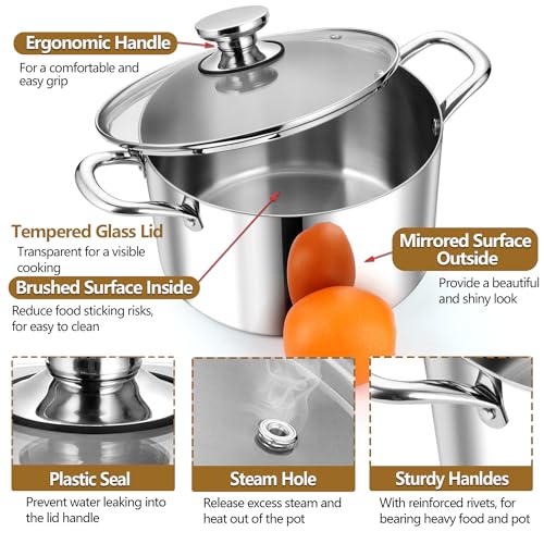 8 Quart Tri Ply Stainless Steel Stock Pot