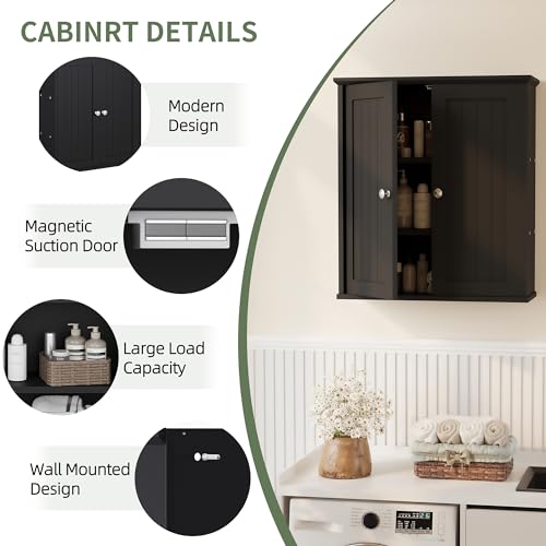 Bathroom Wall Cabinet (Black)