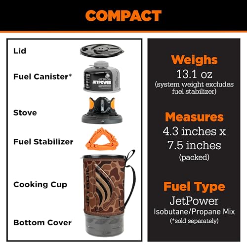 Flash 1.0L Fast Boil Stove for Camping and Backpacking (Brown Duck Camo / 1 Liter)
