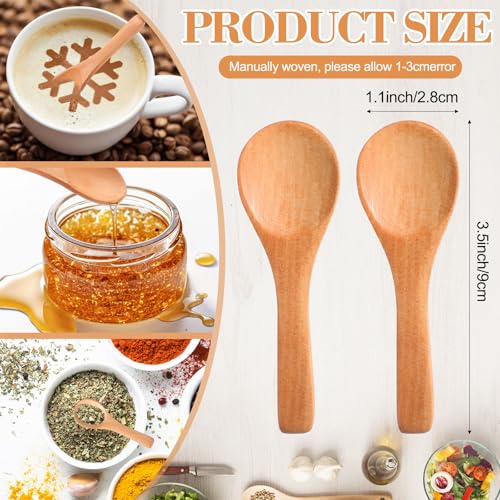 200 Pcs Small Wooden Spoons (Light Brown)