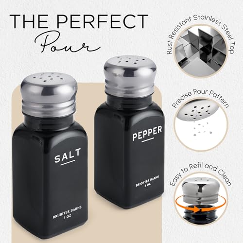Black Salt and Pepper Shakers Set by Brighter Barns (Black)
