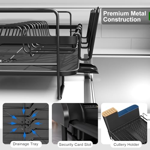 Extendable Dish Drying Rack (20.5"-27.6" L x 12.6" W)