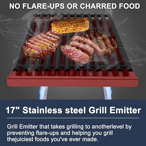 Grill Replacement Parts for Charbroil 463642316 463644220 (2-Burner Emitters & Grates)