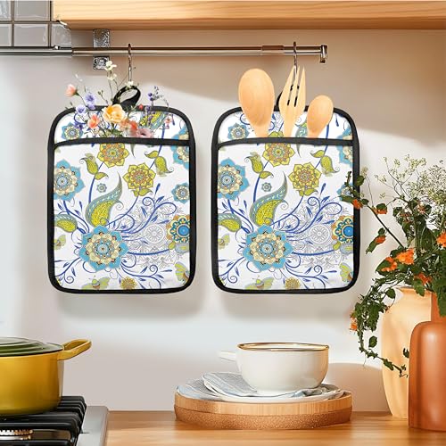 Boho Floral Oven Mitts Set (Haodh-4)