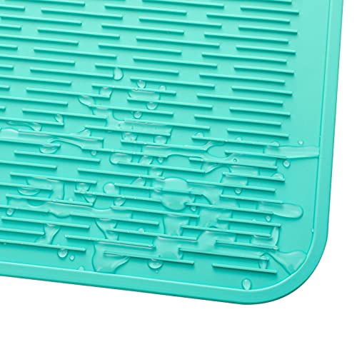 Silicone Dish Drying Mat for Multiple Usage (Mint / 28"L x 18"W)