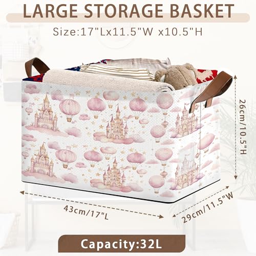 Desert Bloom Storage Basket Large 17x11.5x10.5 Inche (Castle Balloon)