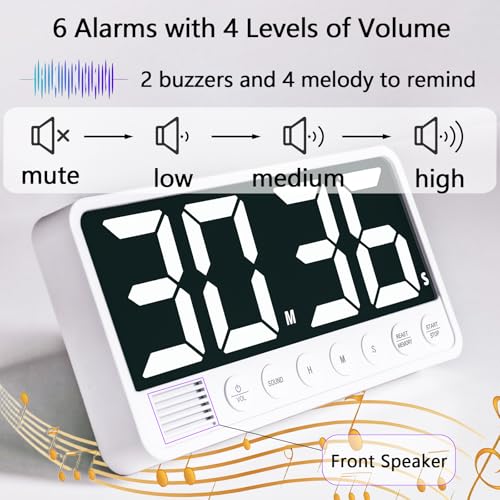 Digital Kitchen Timer with Extra Large LED Display Black (Black)