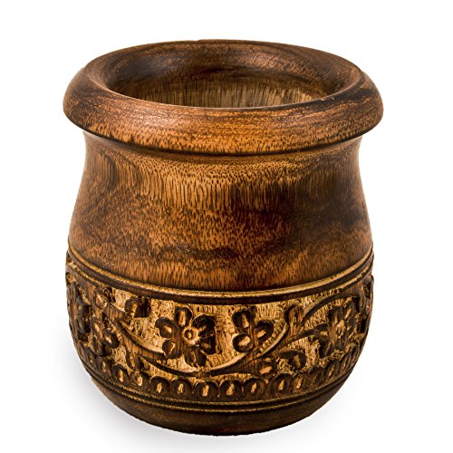 Wooden Carved Mortar and Pestle