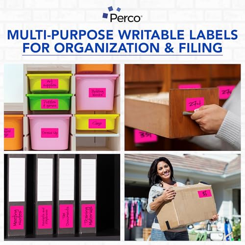 Neon Pink 3x5 Inch Perforated Sticker Labels (Mini Roll / Neon Pink)