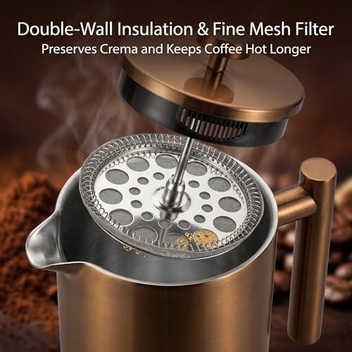 34oz French Press Coffee Maker (Coppery)