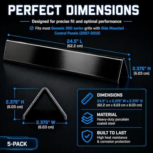 24.5 Inch Flavorizer Bars for Weber Genesis 300 Series (24.5" × 2.37" × 2.37" 7540 Genesis 300)