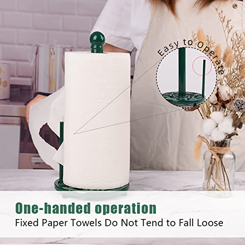 Green Cast Iron Paper Towel Holder for Kitchen Countertop (Green-pumpkin)