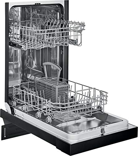 18 in. ADA Compact Front Control Dishwasher in Black with Dual Spray Arms (Black / Dishwasher Only)