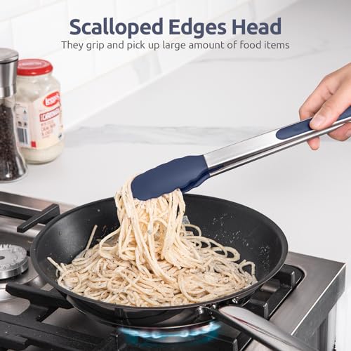 Kitchen Tongs for Cooking ((03) Midnight Blue)
