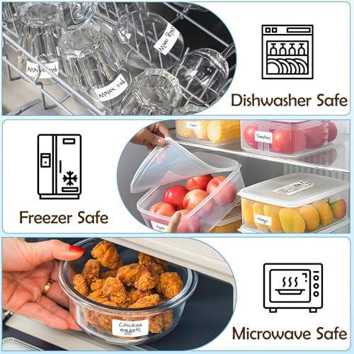 1400 Pcs 1"x2" Blank Removable Freezer Labels for Food Containers