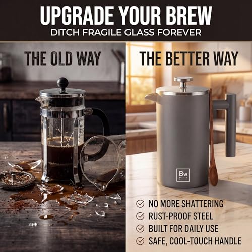 French Press Coffee Maker (Grey)