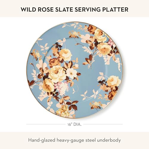 Enamel Serving Platter (Slate Wild Rose)