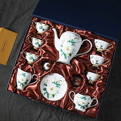 Chinese Bone China Coffee Tea Set (Camellia Tea Set)
