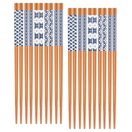 10 Pairs Reusable Bamboo Chopsticks Japanese Style Chop Sticks Set (Classic Japanese style 1)