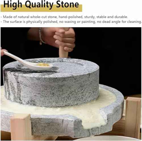 Artisan Handmade Granite Food Mill - Natural Stone Grinder for Grinding Nuts, SES, Corn, and Dry/Wet Foods - Perfect for Culinary Enthusiasts