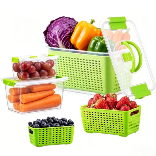 Produce containers for fridge (3pack green)