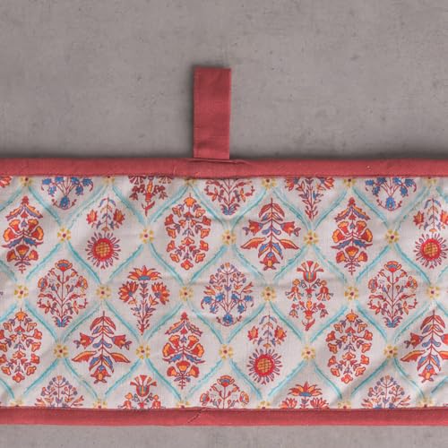 Double Oven Mitts 100% Cotton Double Oven Glove (025 - Romane / 7" x 35" (Double Oven Mitt))
