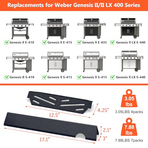 17" Flavorizer Bars & Grill Heat Deflectors for Weber Genesis II 400 Series (V3 66033+66040)