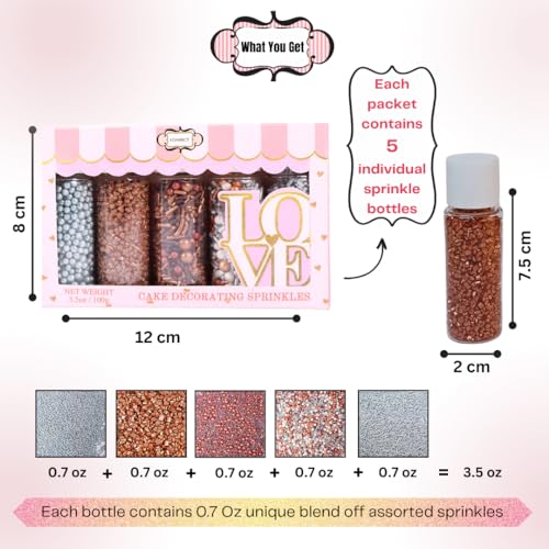 Rose Gold Edible Cake Sprinkles Mix