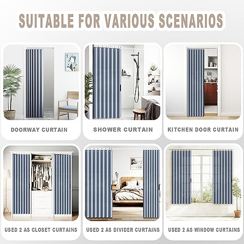 Door Curtains for Doorways (Blue / 52"W x 78"L (Pack of 1))