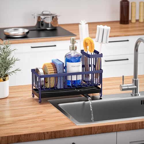 Sponge Holder for Kitchen Sink (Navy Blue - 9.25″)