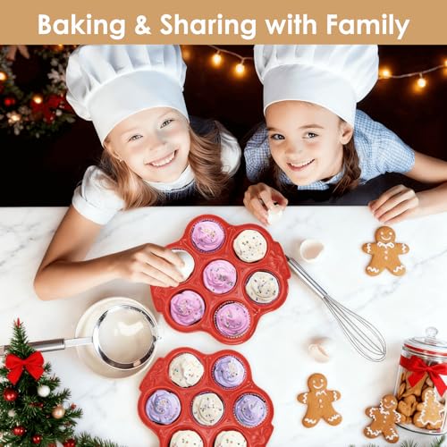 2 Pack Red Ceramic Muffin Pans (Red)