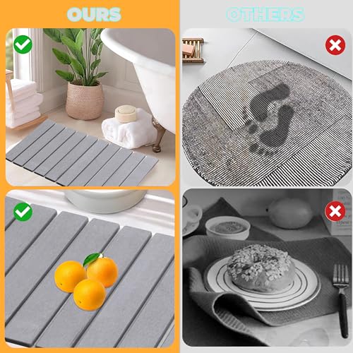 Quick Dry Collapsible Dish Drying Mat (Gray / 24" x 16")