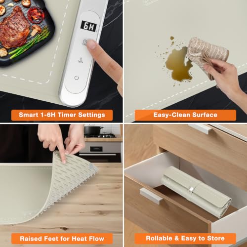 Warming Mat for Food 24"x15" (X Large Size: 24"x15" / Khaki)