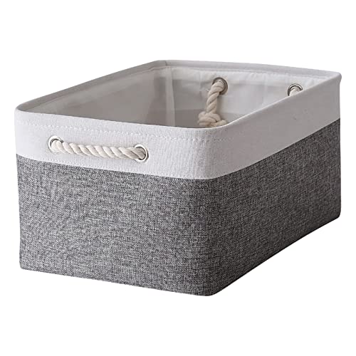 Organization and Storage Basket for Organizing (White&Grey / Large - 15.7Lx11.8Wx8.3H)