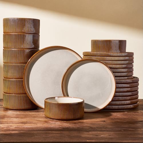 Stoneware Dinnerware Sets (Cream Brown)