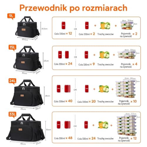 Insulated Lunch Box for Men (Black / Mega (33L))