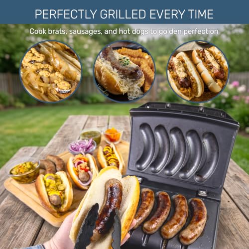 Homecraft Electric Sausage & Brat Grill with Oil Drip Tray (Stainless Steel Original)