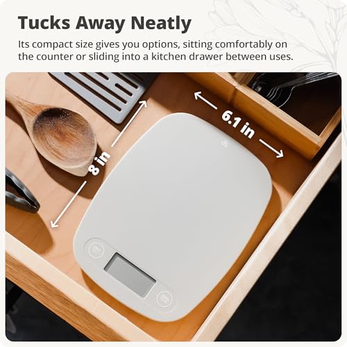 Food Scale Slim & Compact Build (Ash Gray)