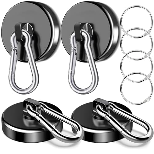 Magnetic Hooks Heavy Duty 150Lbs (150lb-4P Black)