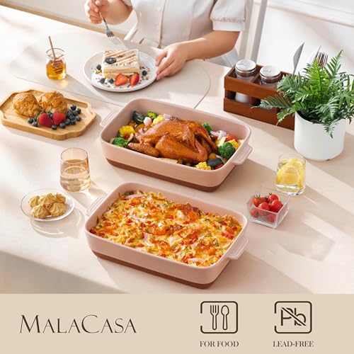 Large 9x13 Ceramic Baking Dish with Handles