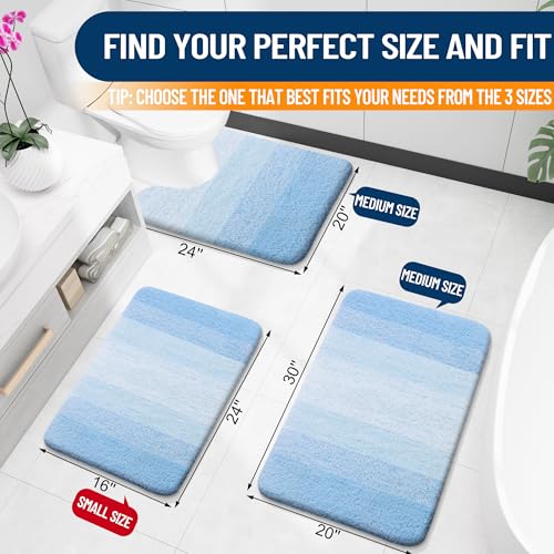 Bathroom Runner Rug 40x24 (40" X 24" / Sky Blue)