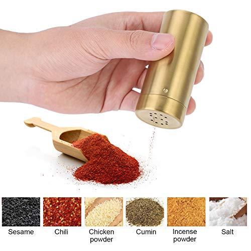 Gold Stainless Steel Spice Jars 2Pcs