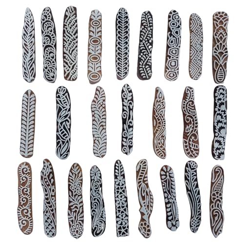 Border Wooden Block Printing Stamps (25 Pcs / Bulk01_25e)