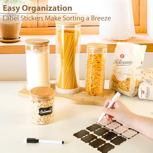 17oz Round Glass Storage Containers with Bamboo Lids (Round/17oz/12pcs / 17oz/12pcs)