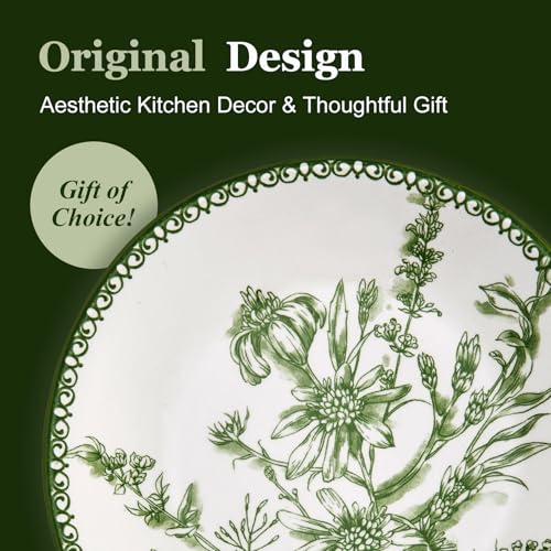 Green Garden Toile De Jouy Spoon Rest for Stove Top (Green Garden Toile De Jouy)