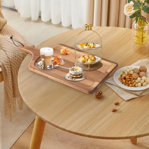 Acacia Wood Cutting Board with Handle (17.7"L x 9.8"W)