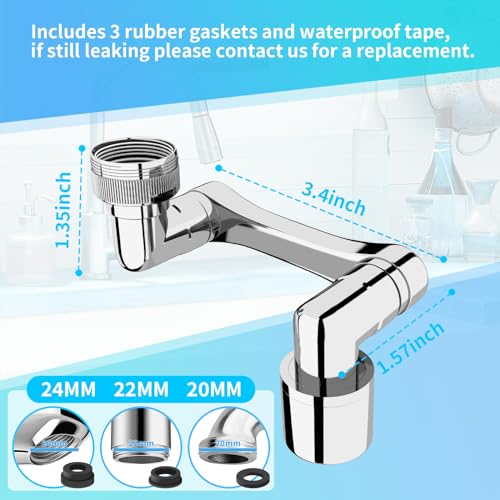 1080° Swivel Faucet Extender (Brass - 4 Pack)