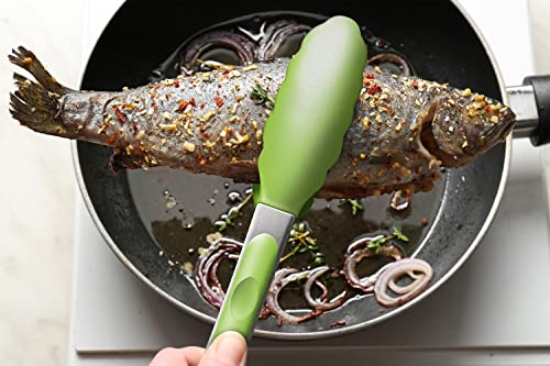 2 Pack Silicone Kitchen Tongs (Light Green)