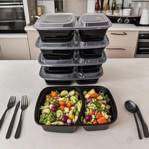 28oz 2compartment Plastic meal prep containers With Lids (28 oz square box)